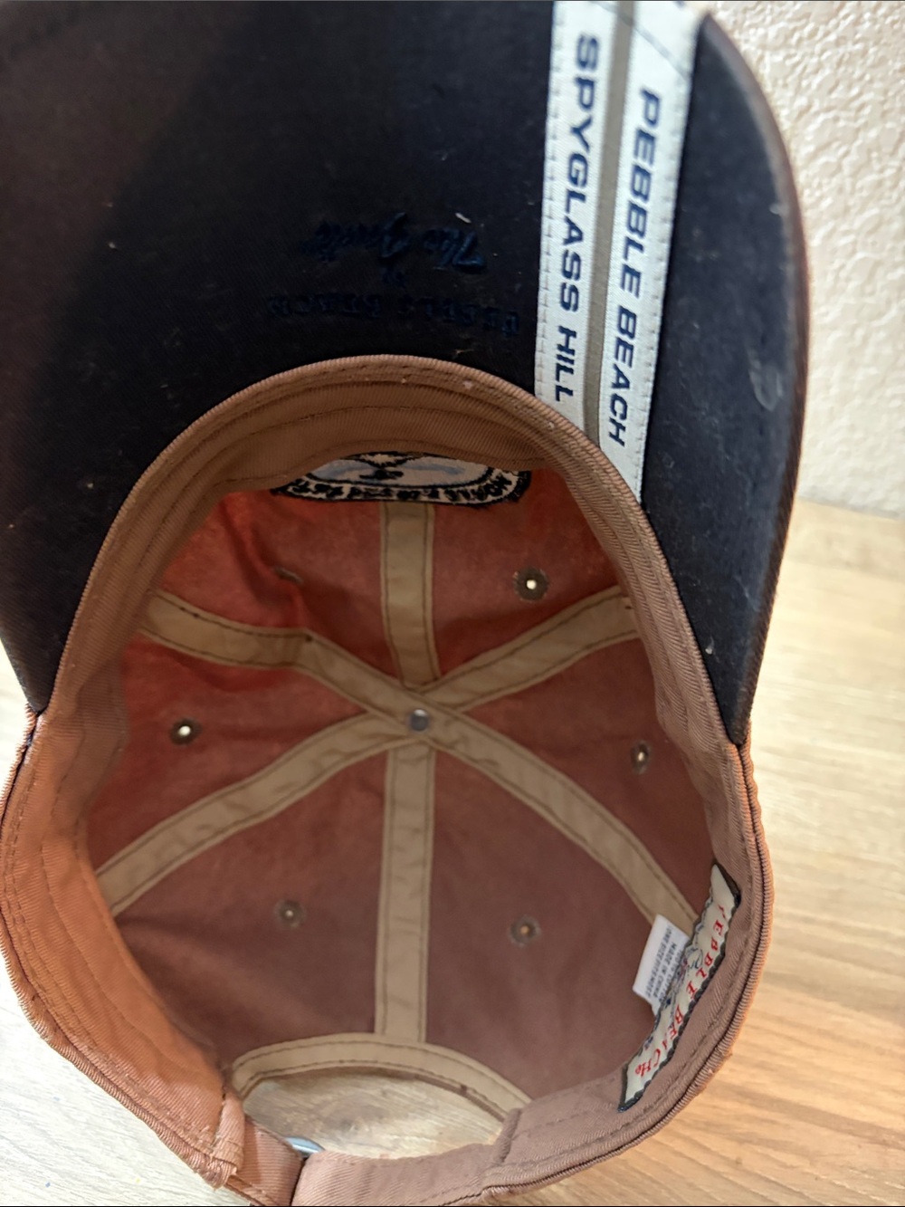 Vintage Pebble Beach Rust Brown Embroidered Logo Baseball Cap - Picture 6 of 6